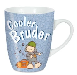 Nici 29045 Tasse Cooler Bruder Schaf Jolly Mäh Porzellan Kaffeetasse Blau