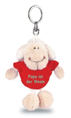 Nici 31553 Schlüsselanhänger Schaf Weiß T-Shirt Rot "Papa Ist Der Beste" Ca 10cm