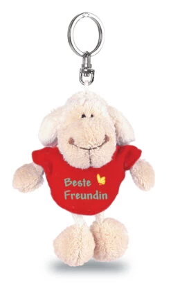 Nici 31561 Schlüsselanhänger Schaf Weiß T-Shirt Rot "Beste Freundin" Ca 10cm