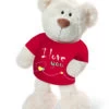 Nici 37756.1 Classic Bear Creme Mit Rotem T-Shirt "I Love You" 35cm Plüsch Schlenker -Boutique-Laden für Plüschtiere 37756 1