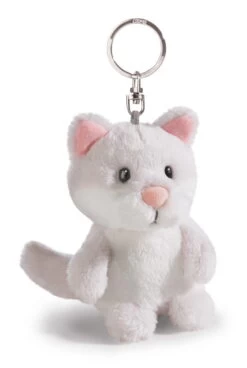 Nici 41115 Schlüsselanhänger Katze Hellgrau Ca 10cm Plüsch