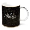 Nici 44013 Tasse MIAU Katze Schwarz Goldene Punkte 8x9,5 Cm Porzellan -Boutique-Laden für Plüschtiere 44013