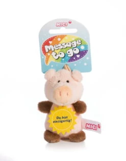 Nici 44866 Message To Go Loop 8cm Schwein – Du Bist Einzigartig