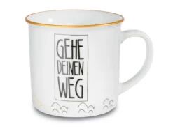 Nici 45013 Porzellantasse Metallic "Gehe Deinen Weg" Lama Kaffeetasse Teetasse