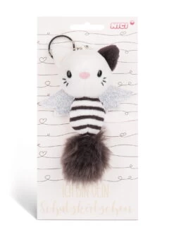 Nici 46040 Schlüsselanhänger Schutzkätzchen Guardian Angels 12cm Schwarz Gestr.