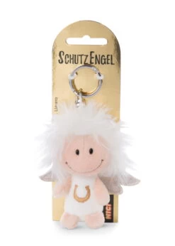 Nici 46120 Schlüsselanhänger Schutzengel Weiß Mit Hufeisen 7cm Plüsch