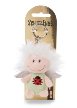 Nici 46122 Schlüsselanhänger Schutzengel Grün Mit Marienkäfer 7cm Plüsch