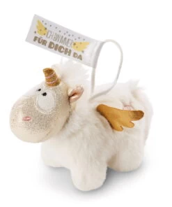Nici 46376 Einhorn-Engel Angelia 11cm Mit Loop Plüsch Weiß-gold Bin Für Dich Da
