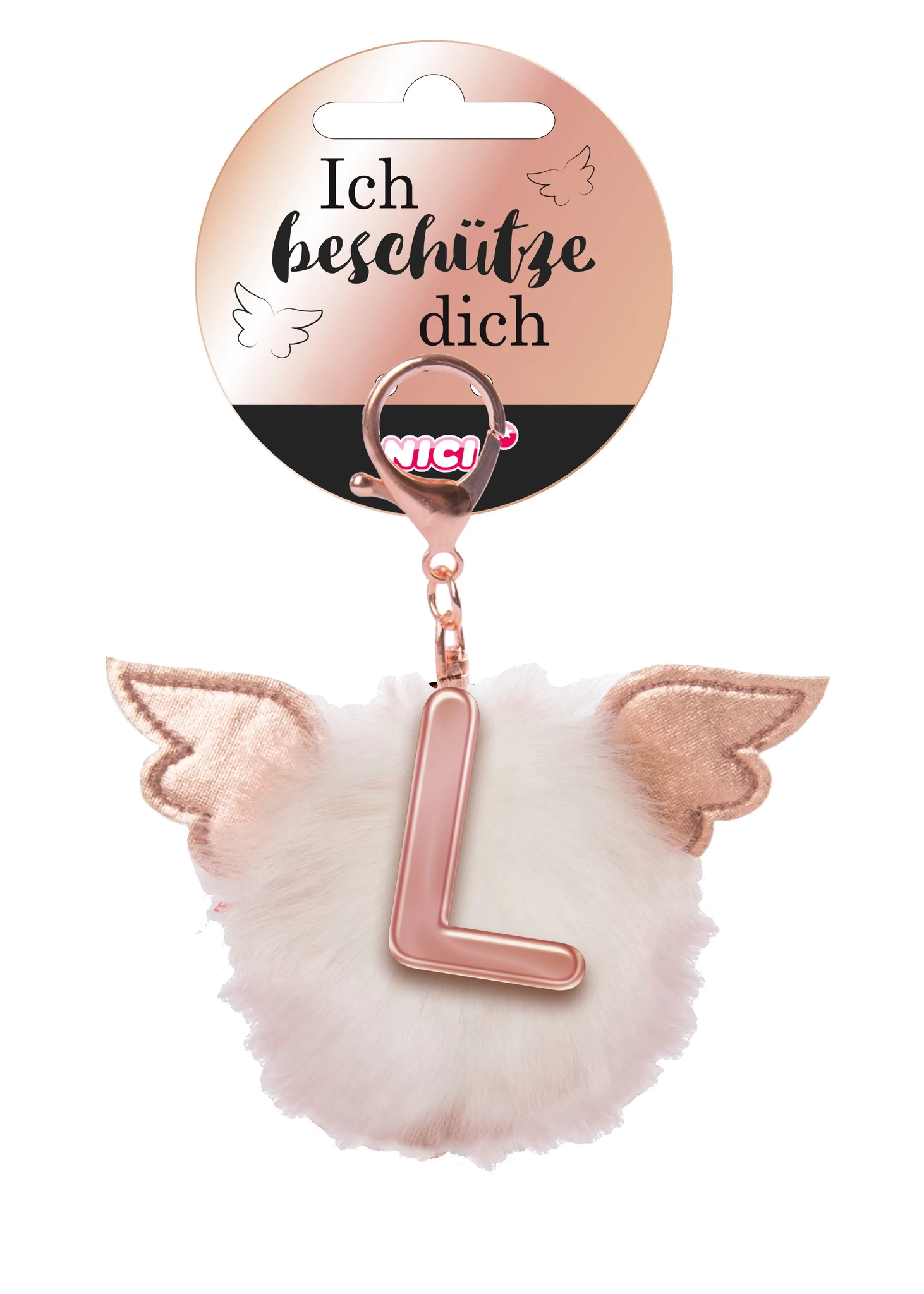 Nici 46981 Taschenanhänger Schutzbommel Mit Flügeln + Pompon Metallbuchstabe L 3 Nici 46981 Taschenanhänger Schutzbommel Mit Flügeln + Pompon Metallbuchstabe L
