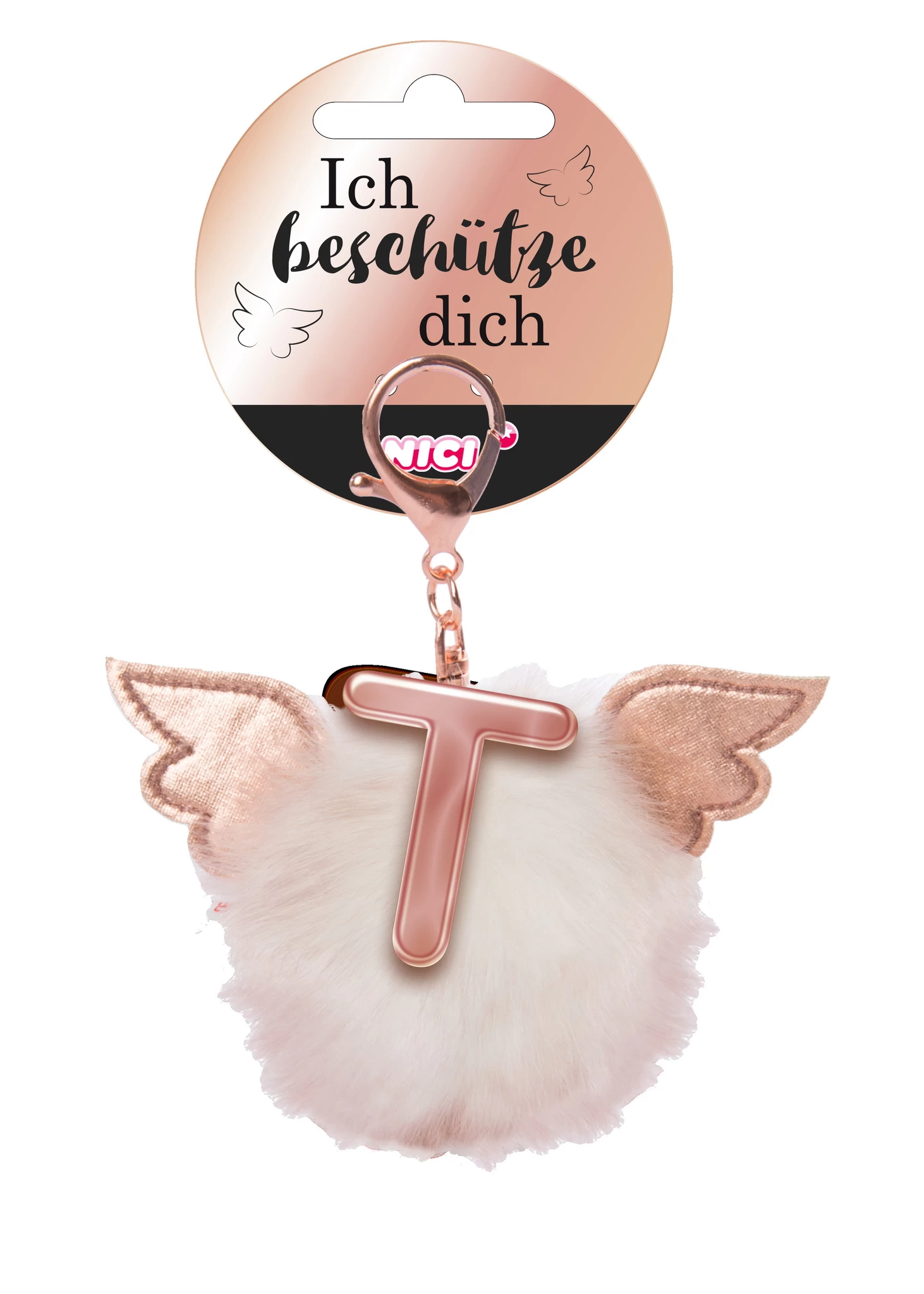 Nici 46988 Taschenanhänger Schutzbommel Mit Flügeln + Pompon Metallbuchstabe T 3 Nici 46988 Taschenanhänger Schutzbommel Mit Flügeln + Pompon Metallbuchstabe T