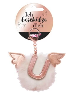 Nici 46989 Taschenanhänger Schutzbommel Mit Flügeln + Pompon Metallbuchstabe U