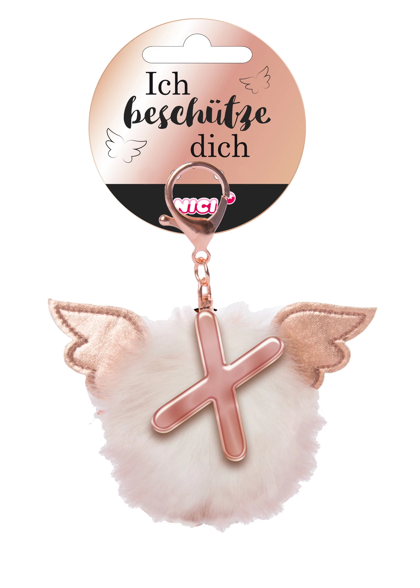 Nici 46992 Taschenanhänger Schutzbommel Mit Flügeln + Pompon Metallbuchstabe X 3 Nici 46992 Taschenanhänger Schutzbommel Mit Flügeln + Pompon Metallbuchstabe X