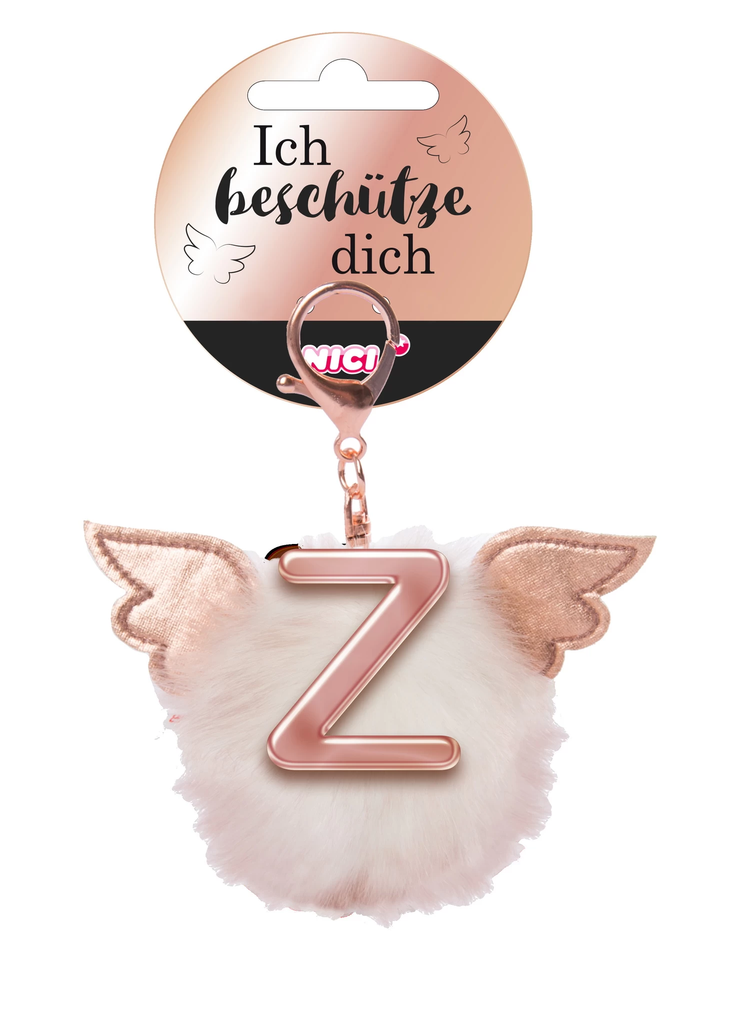 Nici 46993 Taschenanhänger Schutzbommel Mit Flügeln + Pompon Metallbuchstabe Z 3 Nici 46993 Taschenanhänger Schutzbommel Mit Flügeln + Pompon Metallbuchstabe Z