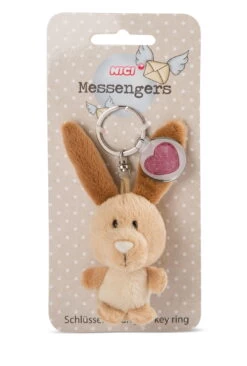 Nici 47538 Schlüsselanhänger Brauner Hase Plüsch 7cm Herz Symbol