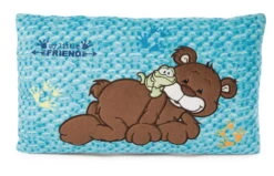 Nici 47615 Kissen Bär Kakaobraun & Frosch 43x25cm Plüsch Classic Bear GREEN
