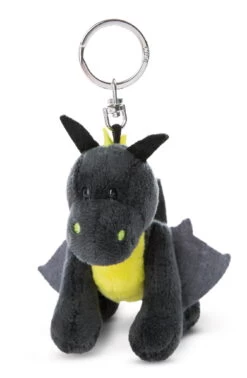Nici 47992 Schlüsselanhänger Drache Dragor Schwarz-gelb 9cm Stehend Dragonia