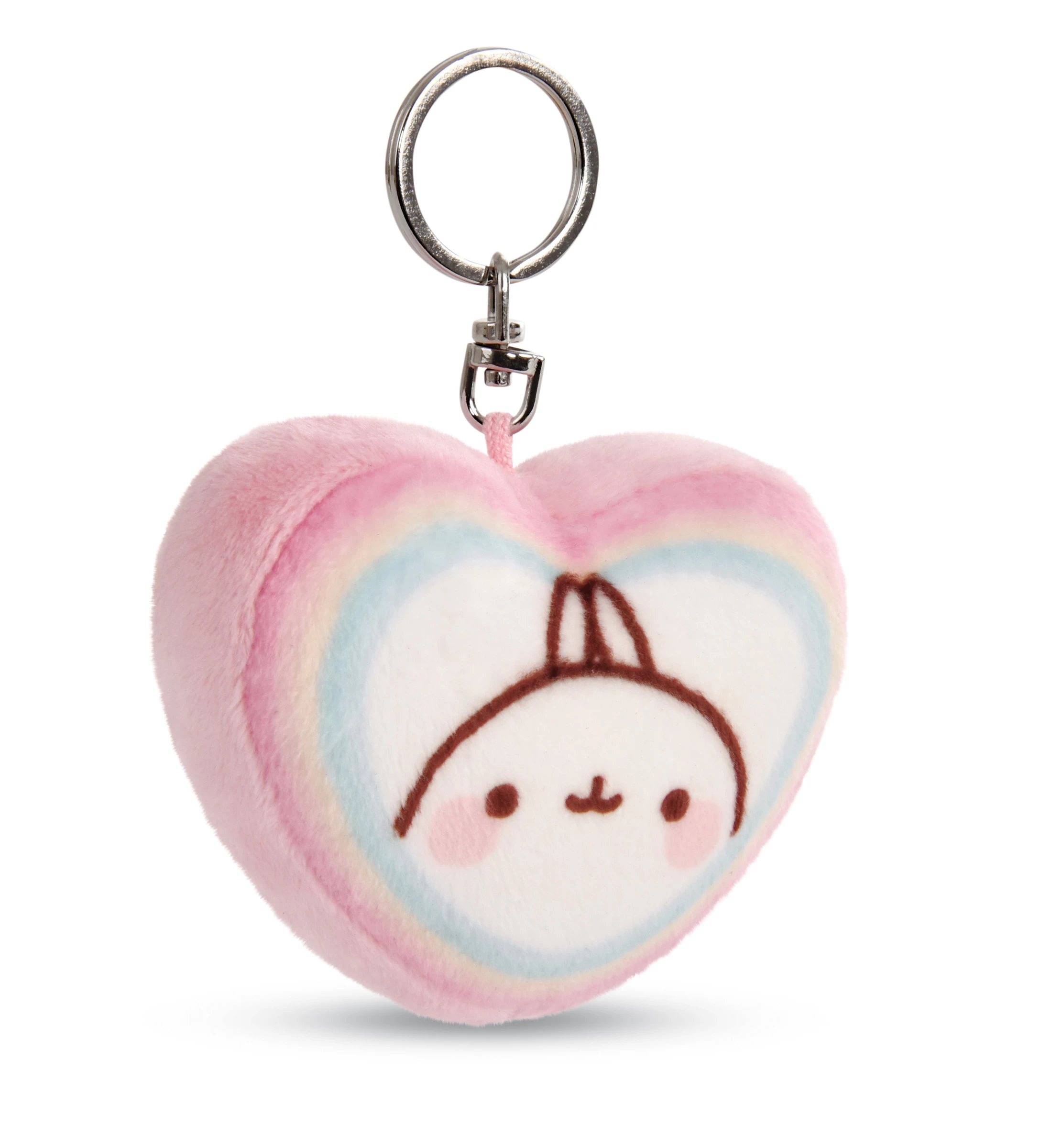 Nici 48221 Schlüsselanhänger Herzförmig Molang Regenbogen 8cm Plüsch Kawaii 4 Nici 48221 Schlüsselanhänger Herzförmig Molang Regenbogen 8cm Plüsch Kawaii – Bild 2