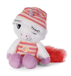 Nici 48884 Schlafmützen Einhorn Myala Weiß-rot 22cm Plüsch Kuscheltier