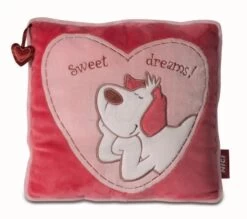 Nici 27536 Kissen Hund Love Rosa / Pink Quadratisch 25x25cm Sweet Dreams Plüsch